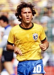 Zico, sporting the famous number 10 of Brazil